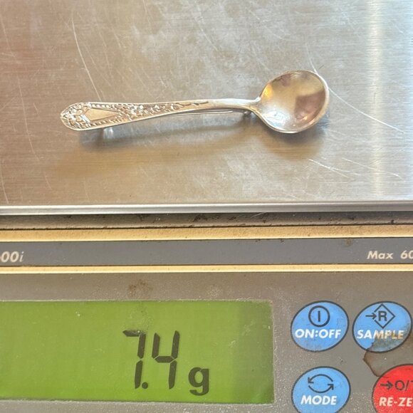 VTG Sterling Silver 925 Floral & Scroll Design Spoon Brooch Size 2.75" Length - Picture 12 of 12